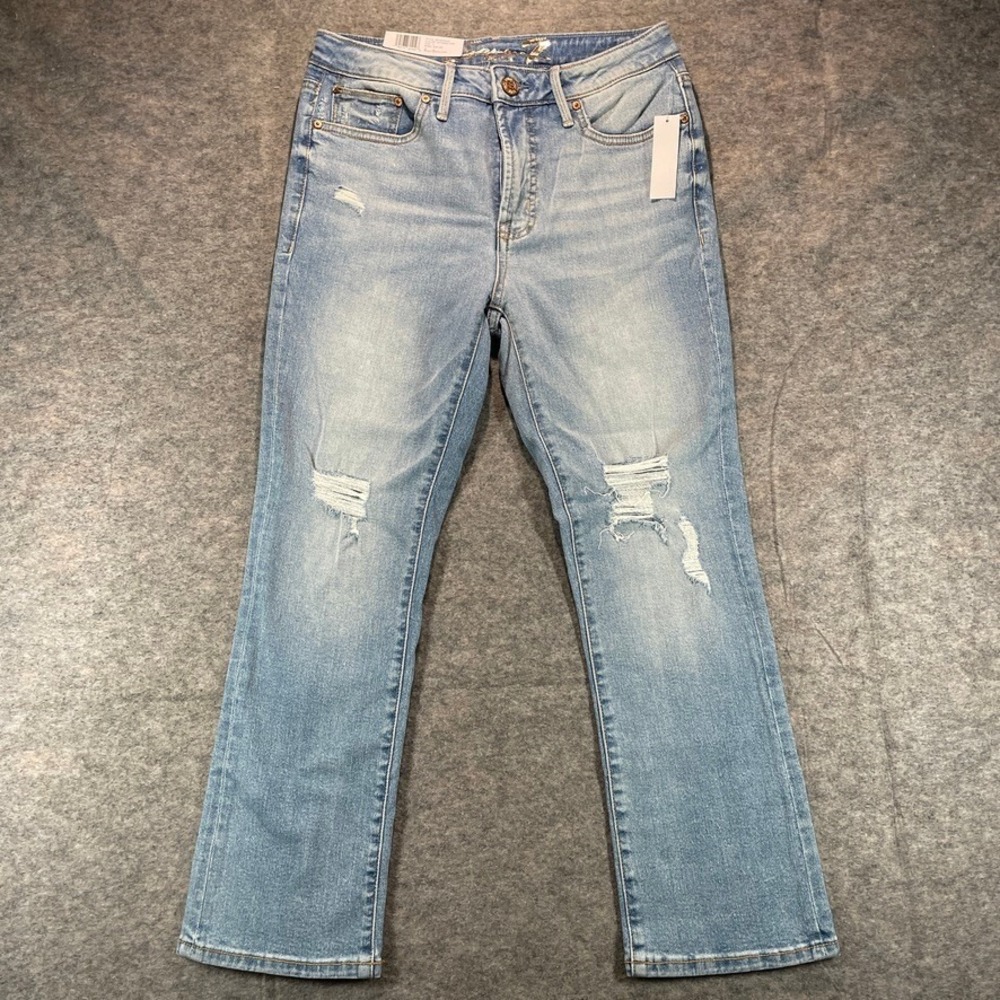 Seven7 Fashion Jean Womens Size 4 30x26 Cropped Fashion Distressed Clean Hem